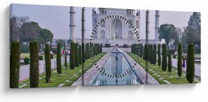 Obraz - Taj Mahal o wschodzie słońca (z zegarem) (90x30 cm)