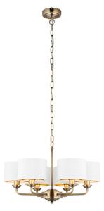 Endon Endon 98936 - Żyrandol na łańcuchu HIGHCLERE 6xE14/28W/230V biały/mosiądz EN0058
