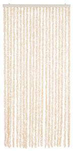 Zasłona przeciwko owadom, beżowo-biała, 90x200 cm, szenil