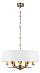 Endon Endon 98933 - Żyrandol na łańcuchu HIGHCLERE 6xE14/40W/230V biały/mosiądz EN0057