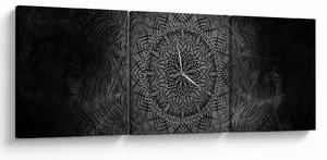 Obraz - Mistyczna mandala (z zegarem) (90x30 cm)