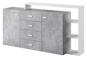Komoda z nadstawkÄ BOTA 2D4S 181 biaÅa/beton colorado