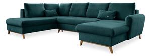 Turkusowa rozkładana sofa w kształcie litery "U" Miuform Scandic Lagom, lewostronna