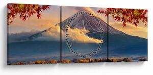 Obraz - Japonia, Góra Fuji (z zegarem) (90x30 cm)