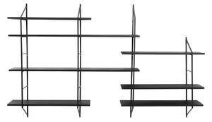 Czarna wielopoziomowa półka z litego drewna paulowni 196 cm Belfast – Actona