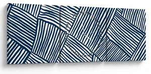 Obraz - linia 3D (z zegarem) (90x30 cm)