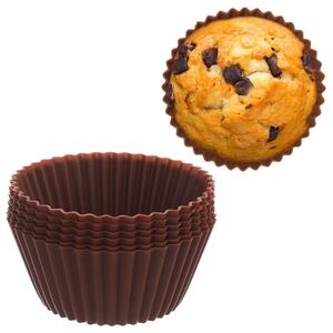 Foremki do muffinek silikonowe brązowa SILLINIE 5,5 cm 6 szt