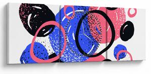 Obraz - Motyw z kółkami w żywych kolorach (z zegarem) (90x30 cm)