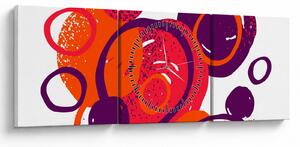 Obraz - Motyw z kółkami w ciepłych kolorach (z zegarem) (90x30 cm)