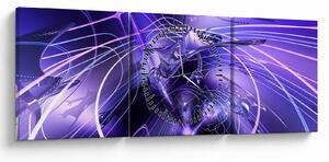 Obraz abstrakcji technicznej (z zegarem) (90x30 cm)