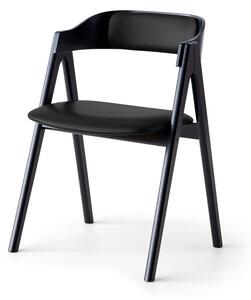 Czarne krzesło z drewna dębowego ze skórzanym siedziskiem Findahl by Hammel Mette