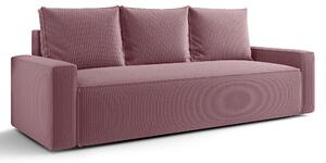 Różowa sofa rozkładana z pojemnikiem L2-P16
