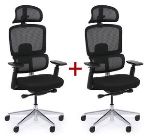 Krzesło biurowe WILMOT MF 1+1 GRATIS, czarna rama, czarna