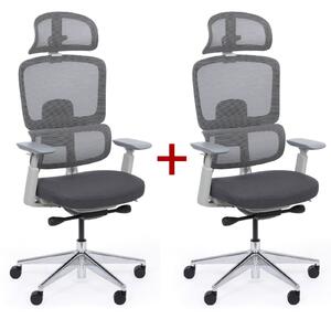Krzesło biurowe WILMOT MF 1+1 GRATIS, szara rama, szara