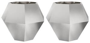 Donica 2 pcs Srebrny 100 x 100 x 80 cm Stal nierdzewna