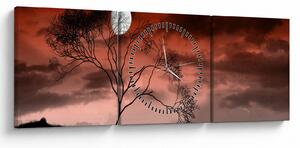 Obraz - Księżyc oświetlający noc (z zegarem) (90x30 cm)