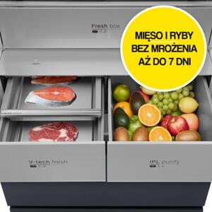 Lodówka MIDEA MDRF705BIE70 SLOT IN Side by Side 191cm No Frost Szara