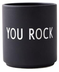 Czarny porcelanowy kubek Design Letters Favourite You Rock
