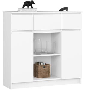 Komoda AKORD K100 kolor BiaÅy mat 101 cm 2 drzwi 3 szuflady 4 pÃ³Åki 101x35x98 cm