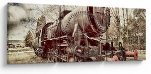 Historyczny wizerunek lokomotywy (z zegarem) (90x30 cm)