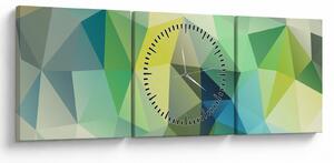 Obraz abstrakcji geometrycznej (z zegarem) (90x30 cm)