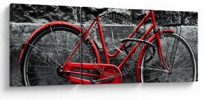 Obraz - Zabytkowy rower (z zegarem) (90x30 cm)