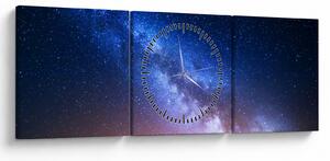 Obraz - Nocne piękno gwiazd (z zegarem) (90x30 cm)