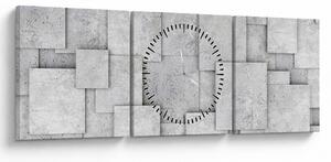 Obraz - Abstrakcja płytek betonowych (z zegarem) (90x30 cm)