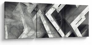 Abstrakcyjny obraz kostek (z zegarem) (90x30 cm)