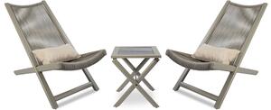 Beżowy stół ogrodowy z 2 krzesłami - Leronsi
