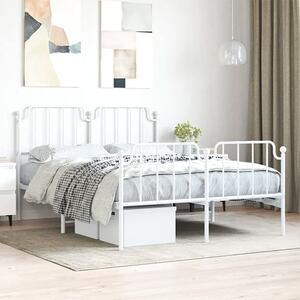 Białe metalowe łóżko małżeńskie 140x200 cm - Onex