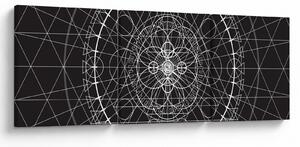 Obraz - Abstrakcja zegara (z zegarem) (90x30 cm)