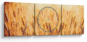 Obraz - pole z ziarnami (z zegarem) (90x30 cm)