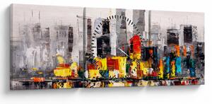 Obraz - Obraz przedstawiający duże miasto (z zegarem) (90x30 cm)