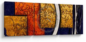 Obraz abstrakcji (z zegarem) (90x30 cm)