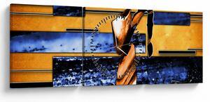 Obraz obrazu abstrakcyjnego (z zegarem) (90x30 cm)