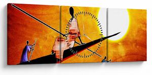 Obraz z okresu starożytnego malarstwa (z zegarem) (90x30 cm)
