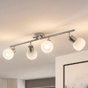 Lampa sufitowa Elaina Lindby, możliwość ściemniania, aluminiowy / szary / cynkowy, salon / jadalnia, metal, nowoczesny