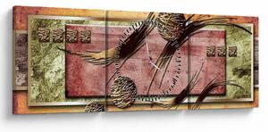 Abstrakcyjny obraz (z zegarem) (90x30 cm)