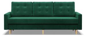 Kanapa trzyosobowa, MILO, velvet, 212x92x92 cm, butelkowa zieleÅ | TYLETEGOTU