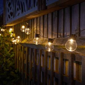 SMART GARDEN Łańcuch świetlny LED zasilany energią słoneczną GloBulb, 20 żarówek, IP44 GloBulb, przezroczysty / transparentny, tworzywo sztuczne