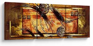 Obraz abstrakcji (z zegarem) (90x30 cm)