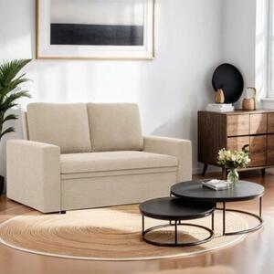 Sofa dwuosobowa, BLOM, sztruks, 148x87x90 cm, beÅ¼owy | TYLETEGOTU