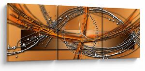 Abstrakcyjny obraz (z zegarem) (90x30 cm)
