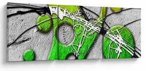 Abstrakcyjny obraz (z zegarem) (90x30 cm)