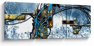 Abstrakcyjny obraz (z zegarem) (90x30 cm)