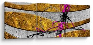 Obraz abstrakcji (z zegarem) (90x30 cm)