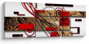 Obraz abstrakcji (z zegarem) (90x30 cm)