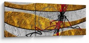 Abstrakcyjny obraz (z zegarem) (90x30 cm)