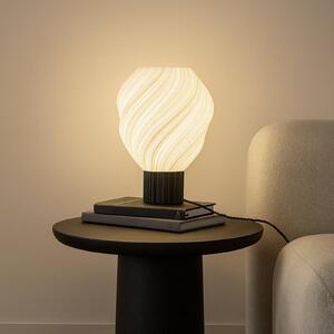 Lampa stołowa Lindby Nuvia, wysokość 39,1 cm, biała, druk 3D Nuvia, biały / opal, salon / jadalnia, nowoczesny